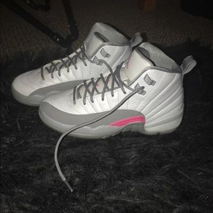 Gray and Pink Jordans